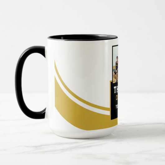 Mug Modern Team Name Photo Coach Thank you (Gauche)