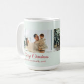 Mug Modern Three-Photo Holiday Family Collage (Devant gauche)