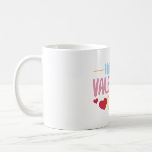 Mug Modern Valentines Day Typography  (Gauche)