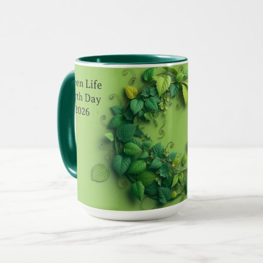 Mug Modern Verdant Lifecycle Leafy Wreath (Devant gauche)