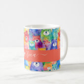Mug Modern watercolor bears pattern script name (Devant droit)
