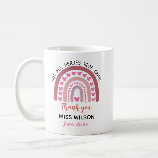 Mug Modern watercolor rainbow teacher thank you  (Gauche)