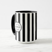 Mug Modern White Black Stripe Custom Image (Devant gauche)