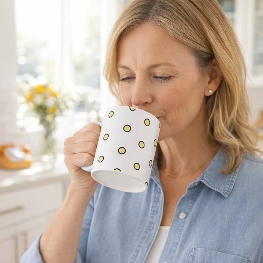 Mug Modern Yellow Circle Dot Pattern Geometric