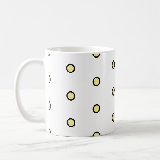 Mug Modern Yellow Circle Dot Pattern Geometric (Gauche)