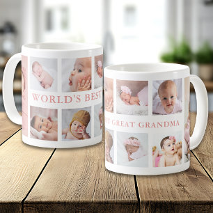Mug Moderne 10 Photo Rose Super Mère Meilleure du Mond