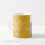 Mug Moderne 16e anniversaire simple élégant script élé<br><div class="desc">Moderne 16ème anniversaire simple élégant script et géométrique invitation de seizième anniversaire. Motif de arrière géométrique moderne. Partie d'une collection. La couleur peut être changée.</div>