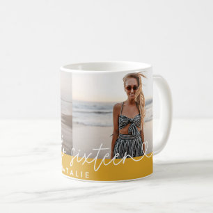 Mug Moderne 16e anniversaire simple élégant script élé