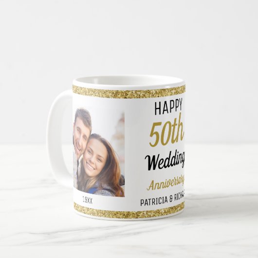 Mug Moderne 2 Photo 50th Gold Anniversary Parties scin (Devant gauche)