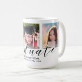 Mug Moderne 3 Photo Collage noir Script Gradué (Devant droit)