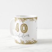 Mug Moderne 40 et fabuleux Gitter Or Personnalisé (Devant gauche)