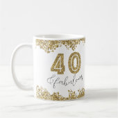 Mug Moderne 40 et fabuleux Gitter Or Personnalisé (Gauche)