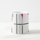 Mug Moderne Abstrait Noir Argent Fuchsia (Centre)