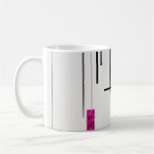 Mug Moderne Abstrait Noir Argent Fuchsia (Gauche)