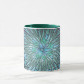 Mug Moderne Abstrait tendance Fleur bleue Fractal Art (Centre)