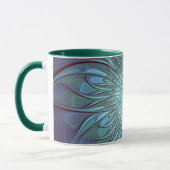 Mug Moderne Abstrait tendance Fleur bleue Fractal Art (Gauche)