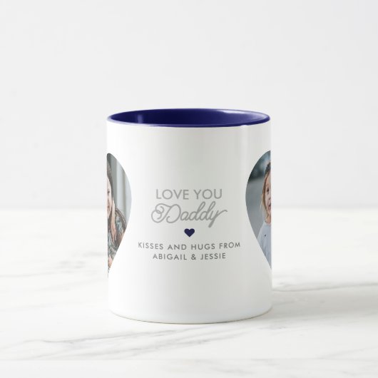 Mug Moderne "Aimez-vous papa/papa" 2 Photos en forme d (Centre)