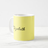 Mug Moderne Ajouter Votre Nom De Script Jaune Clair (Devant gauche)