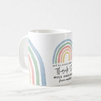 Moderne aquarelle arc-en-ciel professeur merci cad
