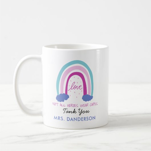 Mug Moderne aquarelle arc-en-ciel professeur merci cad (Gauche)