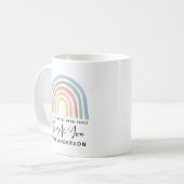 Mug Moderne aquarelle arc-en-ciel professeur merci cad (Devant gauche)