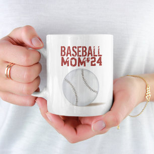 Mug Moderne Baseball Maman Joueur de typographie simpl