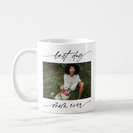 Mug Moderne Best Dog Mom Ever Photo Script manuscrit (Gauche)