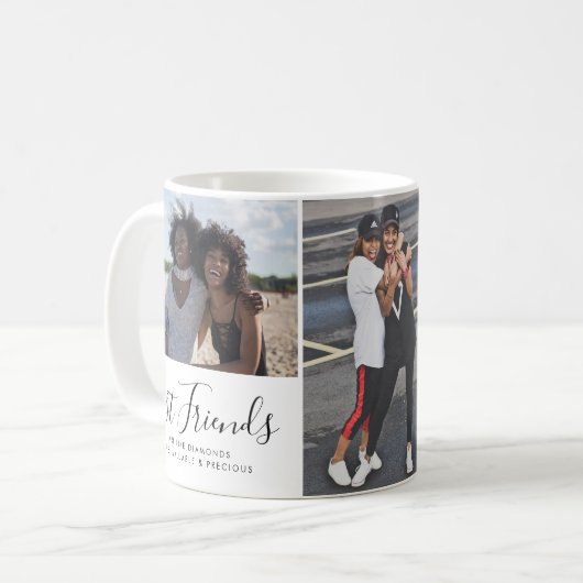 Mug Moderne Best Friends 3 Photo Collage BFF Besties (Devant gauche)