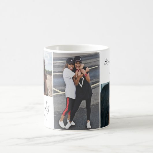 Mug Moderne Best Friends 3 Photo Collage BFF Besties (Centre)
