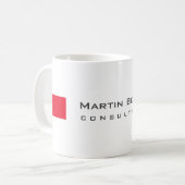 Mug Moderne Blanc Rouge Simple Consultant (Devant gauche)