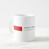 Mug Moderne Blanc Rouge Simple Consultant (Devant gauche)
