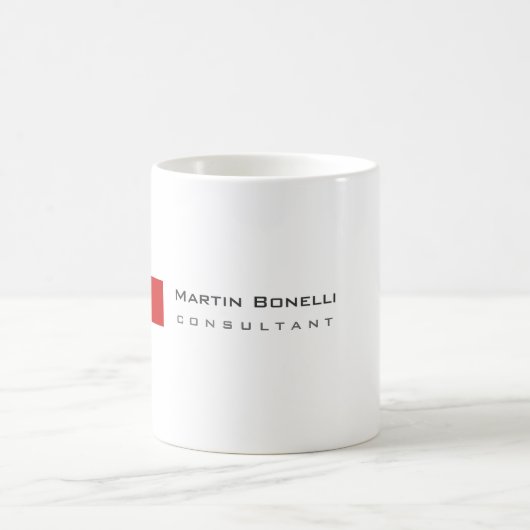Mug Moderne Blanc Rouge Simple Consultant (Centre)