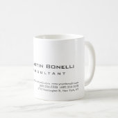 Mug Moderne Blanc Vert Simple Consultant (Devant droit)