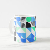 Mug Moderne bleu vert menthe géométrique (Devant gauche)