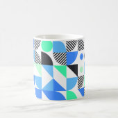 Mug Moderne bleu vert menthe géométrique (Centre)