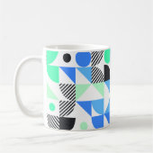 Mug Moderne bleu vert menthe géométrique (Gauche)