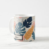 Mug Moderne Boho Feuilles Tropicales Abstraites (Devant gauche)