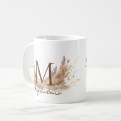 Mug Moderne Boho Herbe de Pampa Glam Fx Paillettes Mon (Devant gauche)
