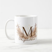 Mug Moderne Boho Pampas Grass Glam Fx Pailleté Monogra (Gauche)