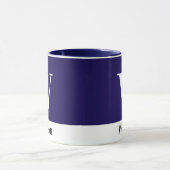 Mug Moderne bold colorblock bleu marine nom personnali (Centre)