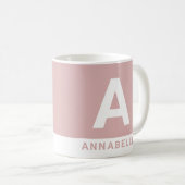 Mug Moderne bold colorblock rose nom personnalisé (Devant droit)