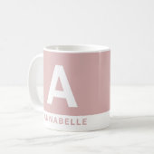 Mug Moderne bold colorblock rose nom personnalisé (Devant gauche)