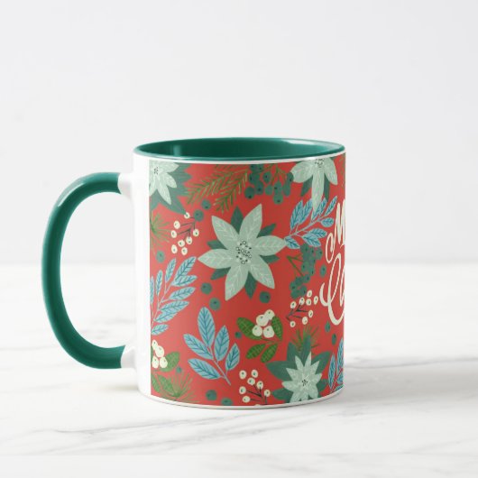 Mug Moderne Bold Floral Joyeux Noël (Gauche)
