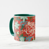 Mug Moderne Bold Floral Joyeux Noël (Devant gauche)