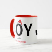 Mug Moderne Bold JOY Simple Élégante Famille de Noël (Devant gauche)