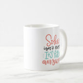 Mug Moderne Calme Joli Corail Rose Doux Turquoise Noir (Devant droit)