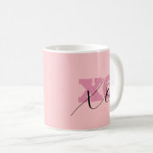 Mug Moderne Candy rose noir XOXO Valentine (Devant droit)