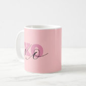 Mug Moderne Candy rose noir XOXO Valentine (Devant gauche)