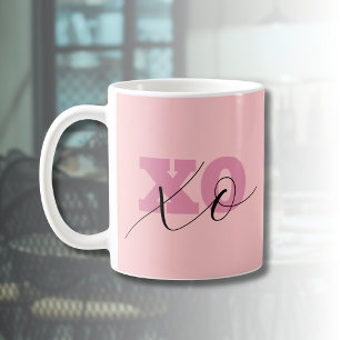 Mug Moderne Candy rose noir XOXO Valentine