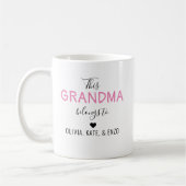 Mug Moderne Cette grand-mère appartient à la fête des  (Gauche)
